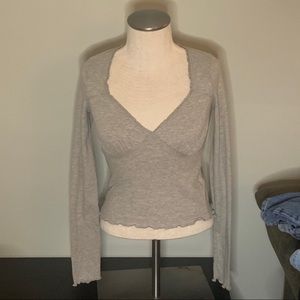 Forever 21 long sleeve gray knit top small S